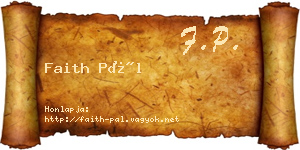 Faith Pál névjegykártya